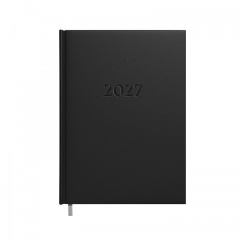 Darbo kalendorius Timer Daytime Baladek 2027 m., A5, PVC viršelis, juodos spalvos